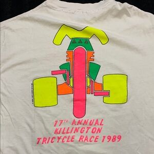 SOLD!!!!Vintage 1989 single stitch, White Tricycle Race Graphic Tee